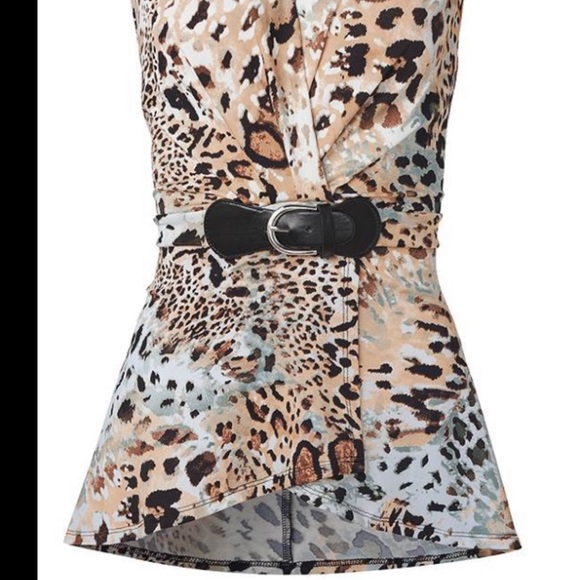 Animal print with non functional belted top in front size 2X NWT Brown multi - Picture 7 of 8